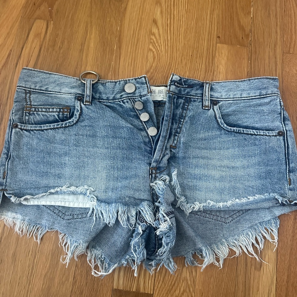 Blue Denim Distressed Women Shorts